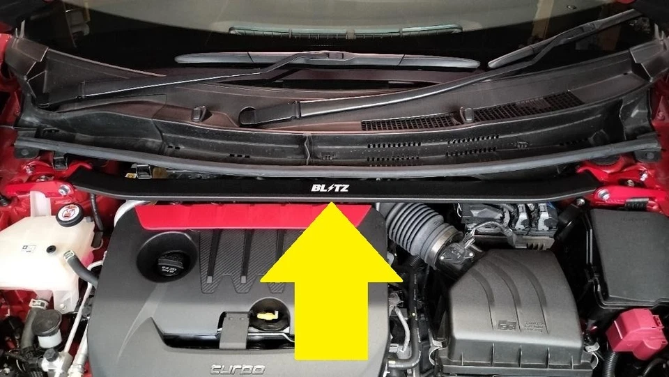 Barra de torre de puntal delantero Blitz para Toyota 2020-GR Yaris GXPA16 G16E-GTS JDM nueva Foto 3 de 3