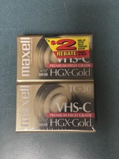 Maxell VHS-C TC-30 HGX-Gold Premium High Grade Video Tapes New Sealed Lot Of 2