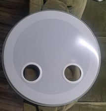 22" Smooth White REMO P3 Resonant Bass Drum Head W/2 Holz Portholes