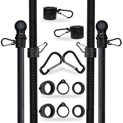 Pack of 2 - FFN 5  Foot Premium Tangle-Free Carbon-Fiber Flag Poles - Each...