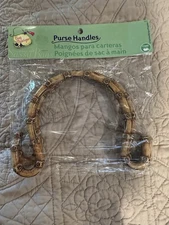 NEW- Prym-Dritz Bag Boutique Purse Handles Brown Faux Bamboo Hook 2003- VTG