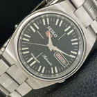 GENUINE VINTAGE SEIKO 5 AUTOMATIC 7019A JAPAN MENS BLACK DIAL WATCH a702120-1
