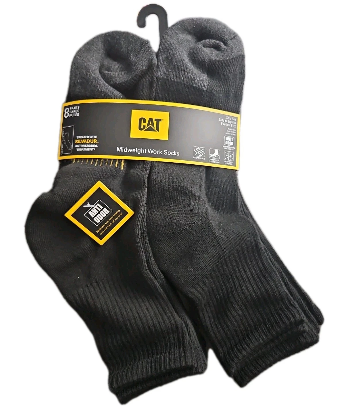 Caterpillar CAT 8 Pair Men's Midweight Work Socks