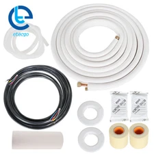 1/4"-1/2" Dia. 25FT Connection Pipe Install Kit For Mini Split Heat Pump Systems