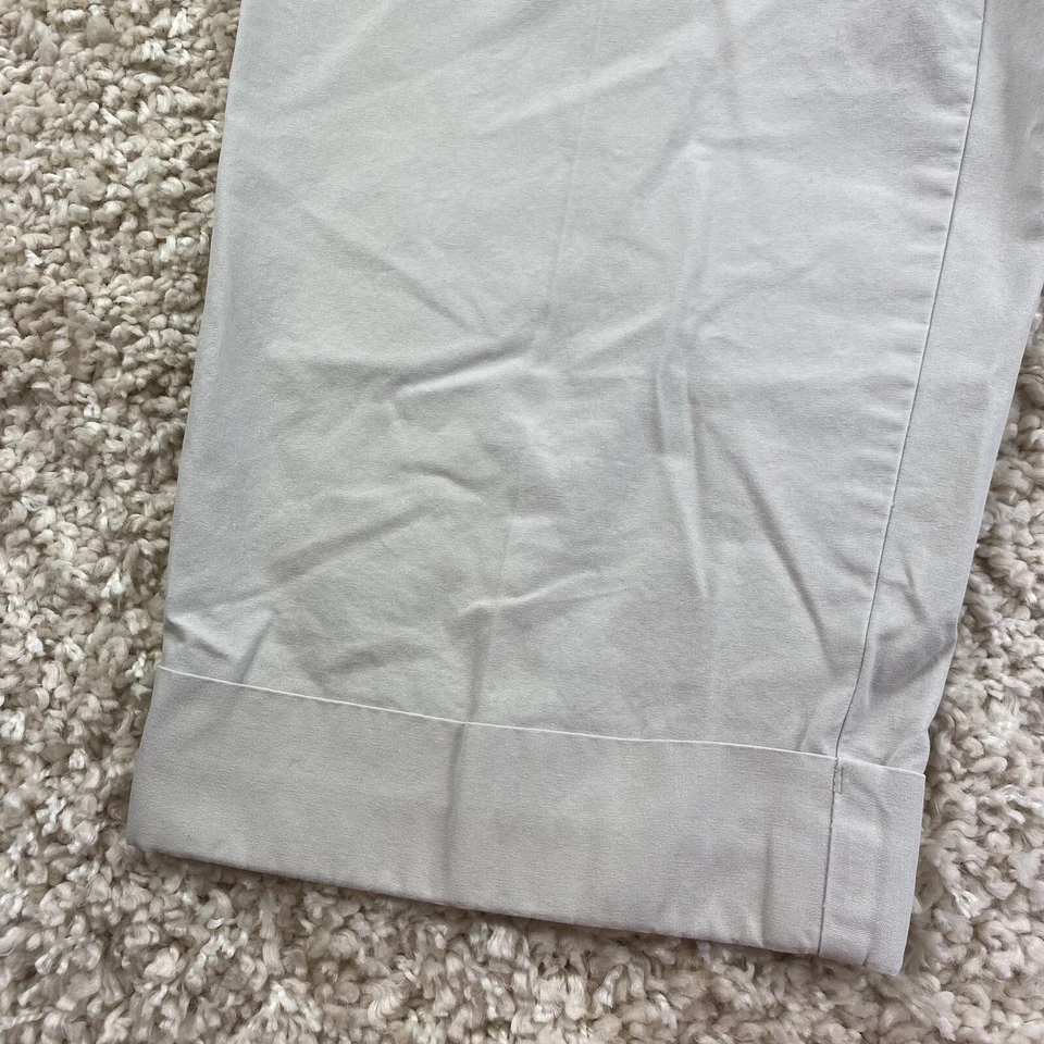 white stag womens size 10 petite khaki beige cropped capri pants straight leg - Image 3 of 4