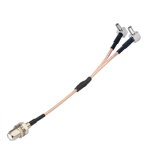 F Type Female to Dual TS9/CRC9 Splitter Cable RG316 6" Y Type for 3G 4G Antenna - Picture 2 of 8