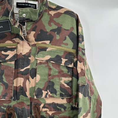 Veronica Beard Sumner Camouflage Field Jacket sz XS Cargo  display picture 3