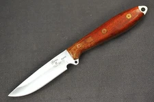 Busse Custom Short 3.6" Elmax Steak Knife .10" Elmax, Straight Grain Snake Wood