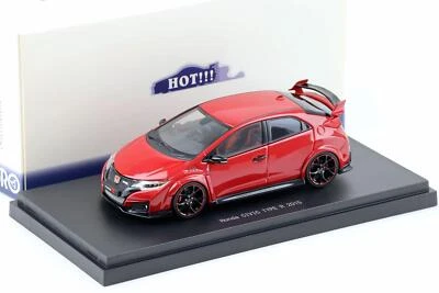 1:43 Ebbro Honda Civic Type R 2015 Royaume-Uni License Plate Milano Rouge