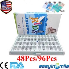 Dental Molar Crown teeth Kit Preformed Stainless Steel Kids/Adult Crowns 48/96Pc