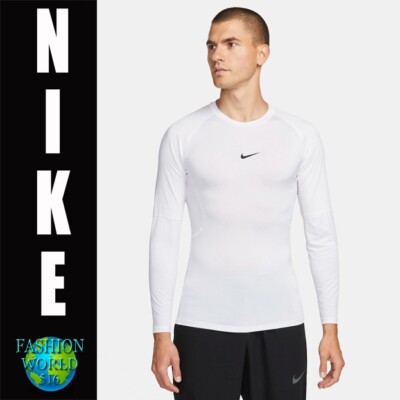 Nike Pro Men's Dri-FIT Tight Long-Sleeve Fitness Top Size 2XL White FB7919-100