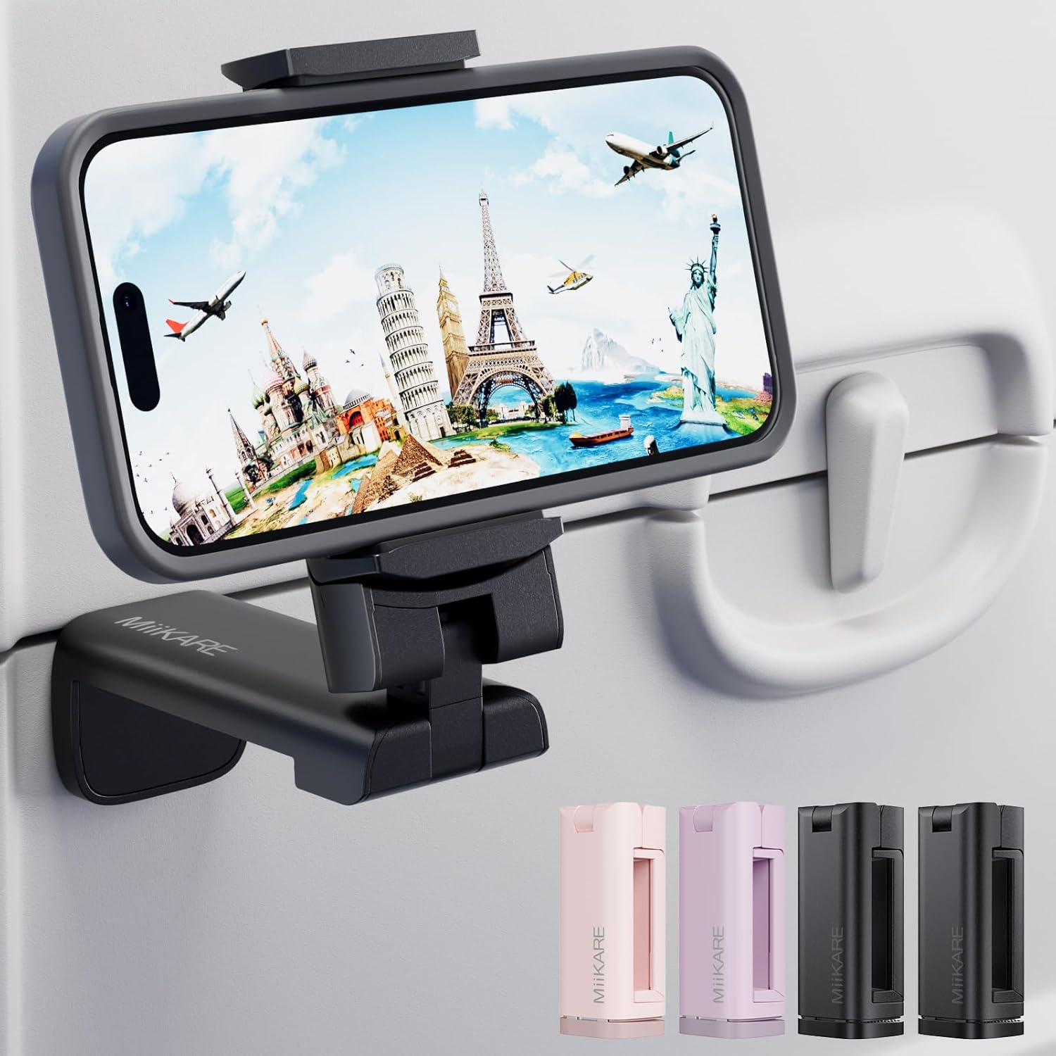 Airplane Travel Essentials Phone Holder, Universal Handsfree Phone Mount for Fly