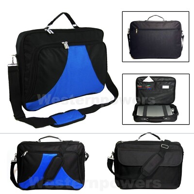 18 18.4 Inch Laptop Messenger bag case briefcase Blue Black for Macbook air/pro