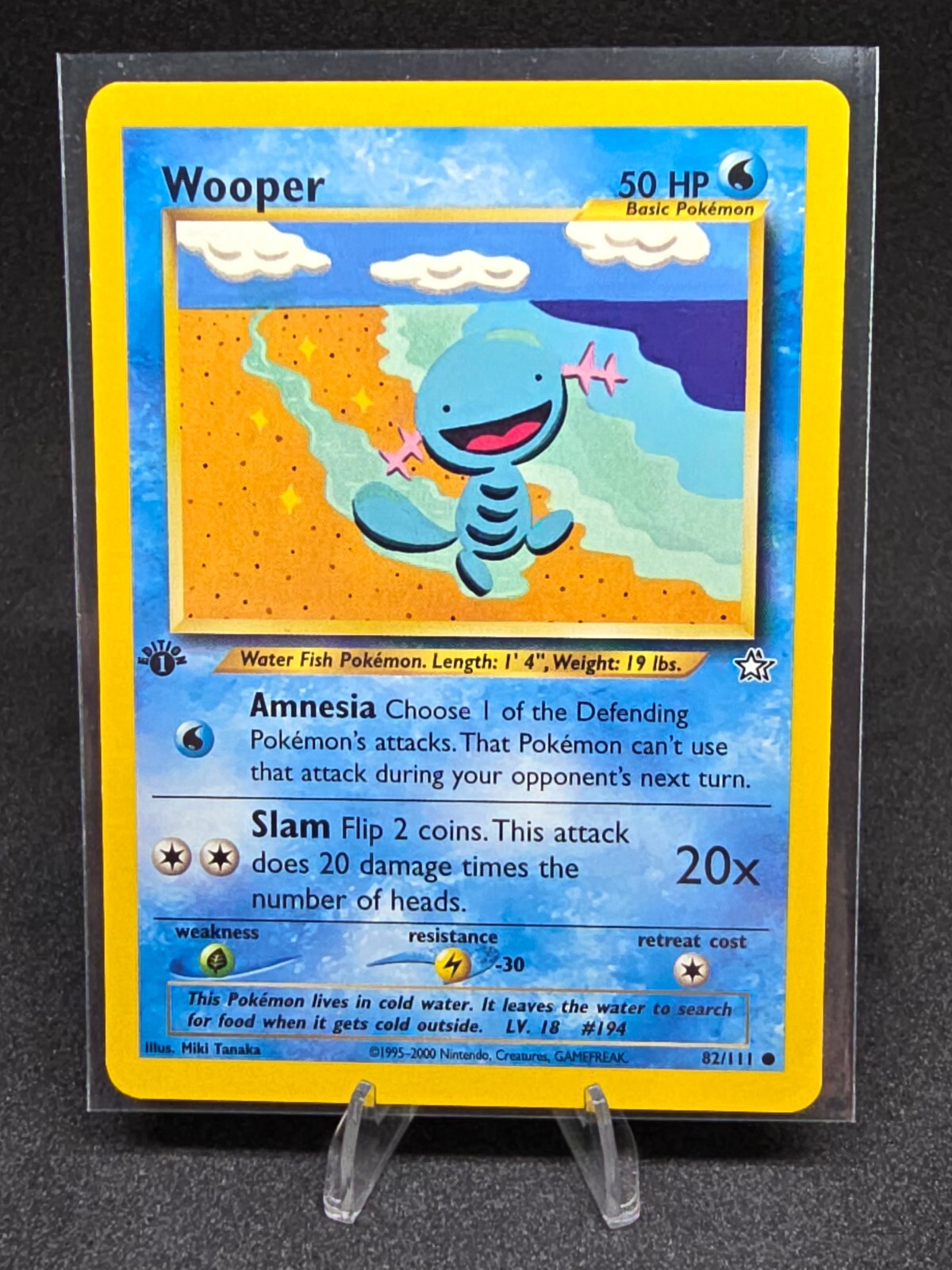 Pokémon TCG Wooper 82/111 Neo Genesis Vintage 1st Edition Common NM
