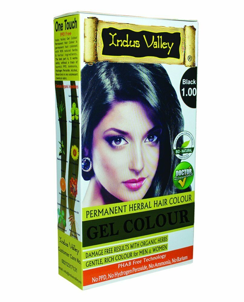 Indus Valley Permanent Herbal Hair Colour Gel Colour Black Hair Color   35gm | eBay