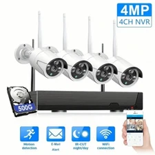 Wireless CCTV Security IP Camera System 4CH NVR 4MP WIFI Surveillance