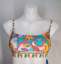 NWT Cupshe Colorful Floral Print Bikini Top Womens Size XS