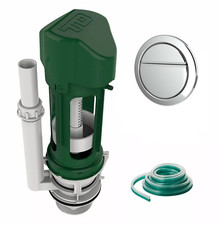 Dudley Vantage Green DUAL Flush Pneumatic Toilet Flush Valve & Push Button Set