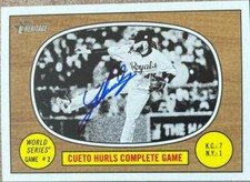 Johnny Cueto Autographed 2016 Topps Heritage #152