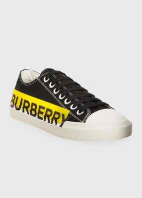 Burberry Z4737 Mens Black Larkhall Logo Low Top Sneakers Size 42