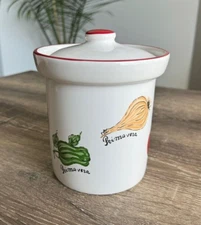 Certified International, Portugal Pasta Primavera Ceramic Canister w Lid.