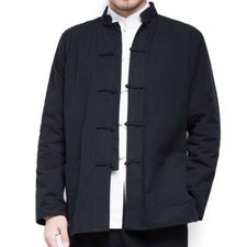 Mens Traditional Chinese Tang Suit Jacket Martial Arts Wingchun Uniform Outfit