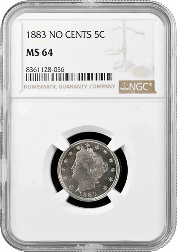 USA 5 cents 1883, NGC MS64, "Liberty Nickel, without "CENTS"