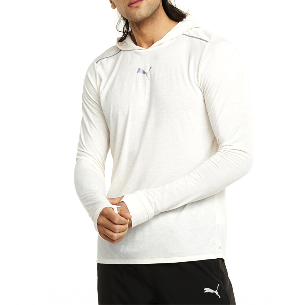 Puma Run Wool Midlayer Pullover Hoodie Mens White Casual Outerwear 52086273