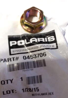 Polaris Outlaw, Sportsman, RZR Hex Flange Nut NOS 0453706 (L