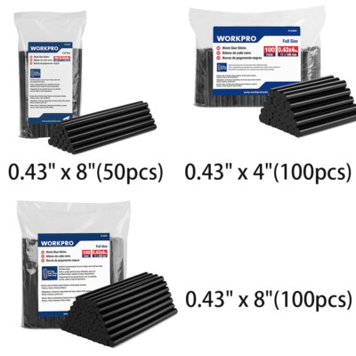 WORKPRO Hot Glue Sticks Full Size Black Hot Melt Adhesive Glue Sticks Non Toxic