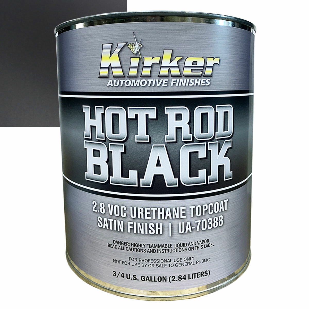 0.75 Gal Kirker Hot Rod Black Satin Car Paint UA-70388 Med Ultra