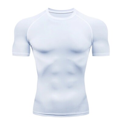 T-shirt Compression Homme Noir/Jaune