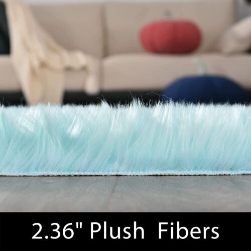 Latepis Faux Fur Sheepskin Area Rugs Soft Shaggy Carpet for Living Room Bedroom - Picture 111 of 219
