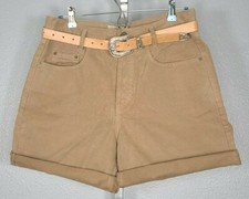 Vintage NWT Guess High Waisted Mom Shorts Button Fly Sz 2 100 Cotton Belted