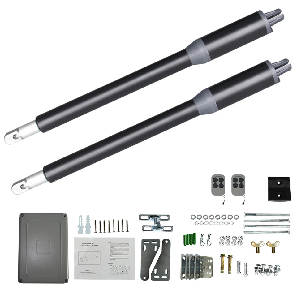 Automatic Arm Dual Swing Gate Opener Heavy Duty Kit Electric Remote Control Set - Image 4 of 4