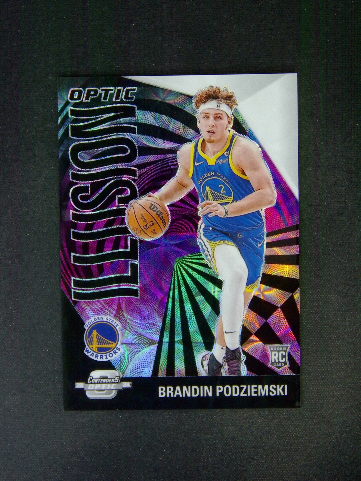 2023-24 Contenders Optic Brandin Podziemski #25 RC Illusion Black and White /25