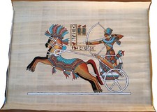 Papiro Egizio originale dipinto a mano 43x33cm con certificato 