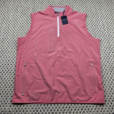 Peter Millar Flex Adapt Performance Half Zip Golf Vest Pink L Coral Pear $200