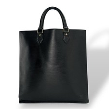 Louis Vuitton Sac Pla Epi Black Tote Handbag A4 Authentic Used