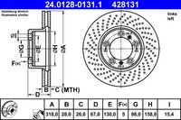 Bremsscheibe Vorne Links Ate 240128 01311 FÜR Porsche