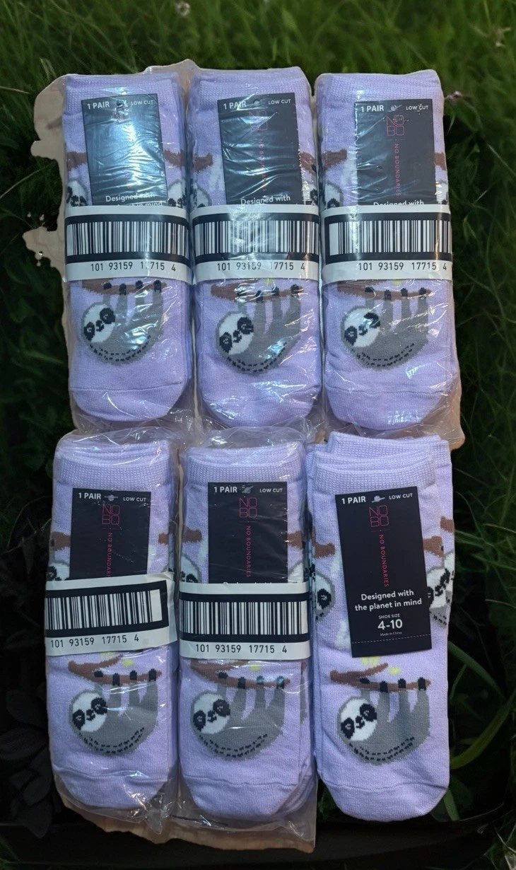 (24 Pairs) Sloth No Boundaries Womens Sock Socks Low Cut Stretch Size 4-10 NEW