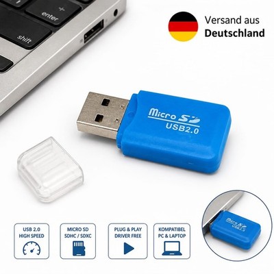 USB 2.0 Micro SD Kartenleser Adapter Reader SDHC SDXC TF Card Neu
