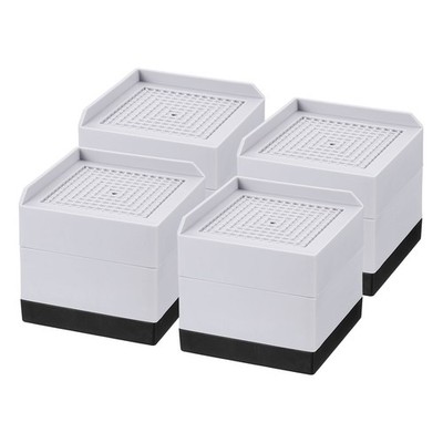 4Pcs Bed Risers, Square Heavy Duty Stackable Lift Block to 1.9'' & 3.2'', Gray