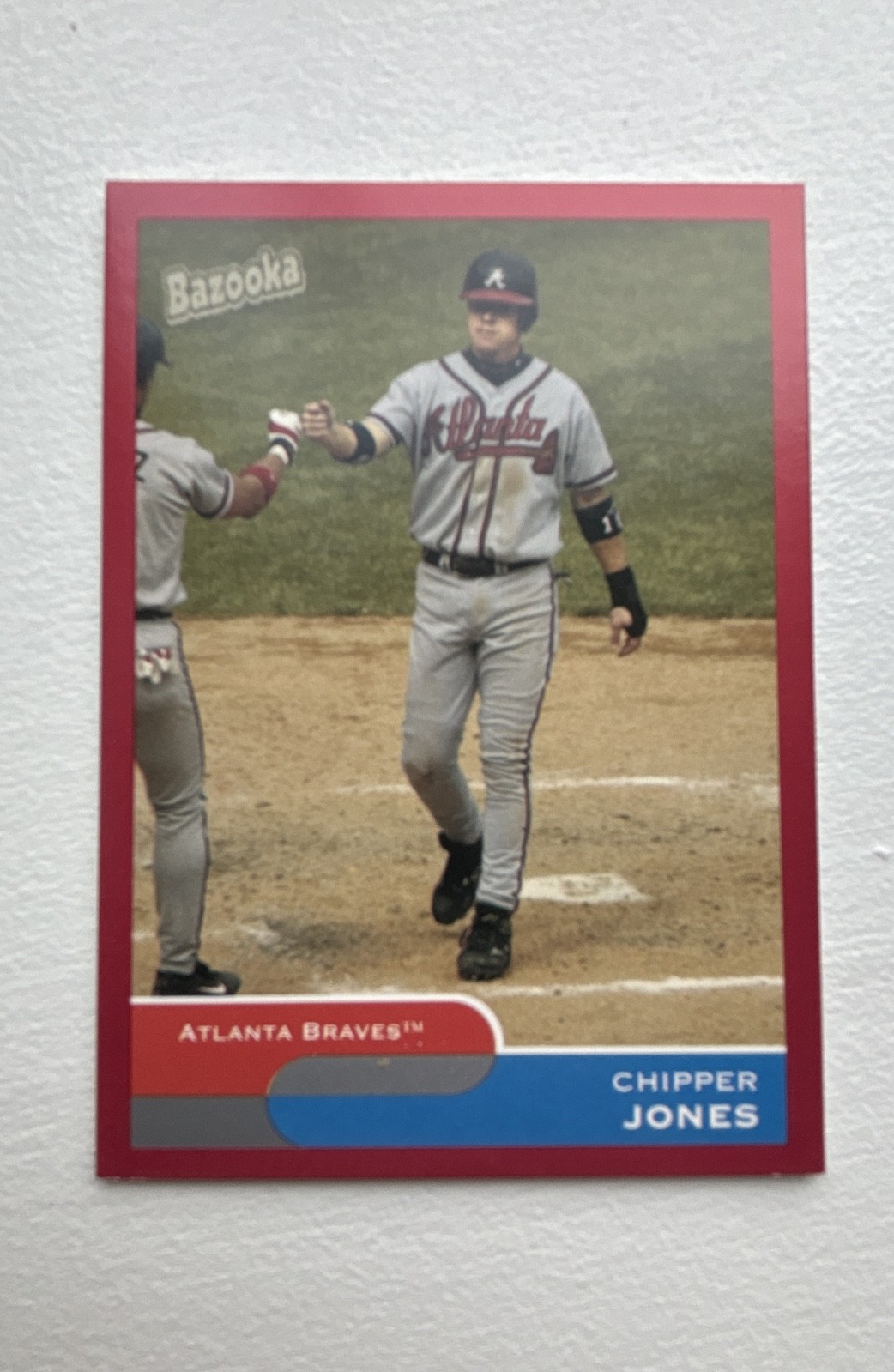2004 Topps Bazooka - Chipper Jones #156 Red Chunks Crossing Home Plate