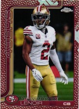 2025 Topps Chrome #269 Deommodore Lenoir Football Leather Refractor