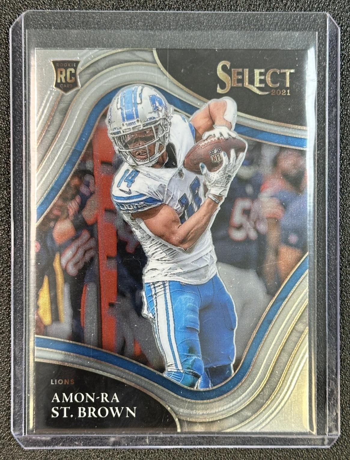 AMON-RA ST. BROWN 2021 PANINI SELECT #373 ROOKIE RC FIELD LEVEL LIONS