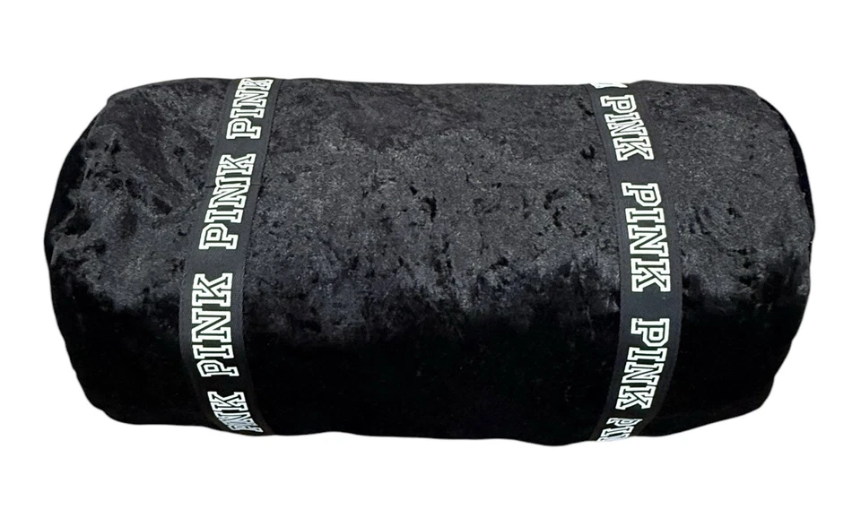 Bolso de Lona Victorias Secret ROSA Terciopelo Terciopelo Logo Negro Suave Foto 4 de 4