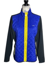 Lauren Ralph Lauren Active Jacket Womens L Black Blue Full Zip Quilted Outdoor