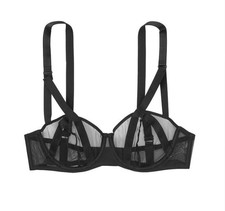 Victoria's Secret VS Black 36DD Luxe Lingerie Unlined Mesh Balconette Bra