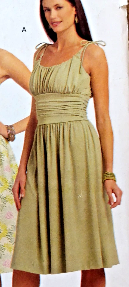 NEW Butterick See & Sew B5201 Misses Dress Sizes 8-10-12-14 Lined Bodice, Straps - Image 3 of 4